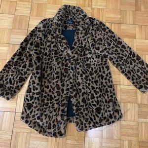 LEOPARD print faux fur coat